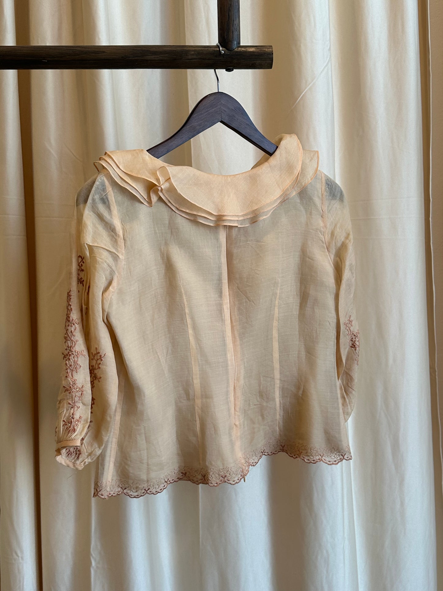 1960s embroidered organza blouse