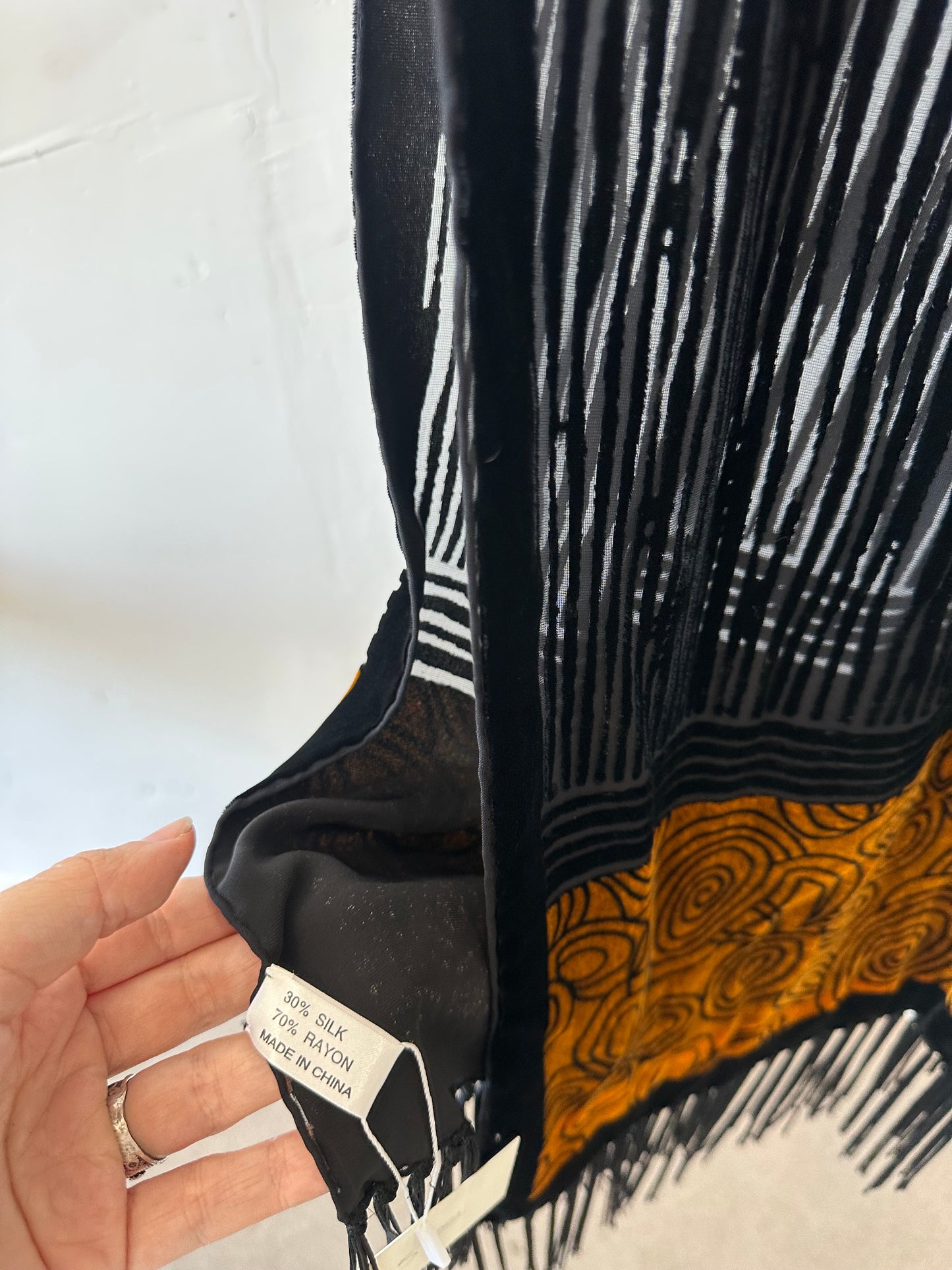 90s silk + velvet scarf