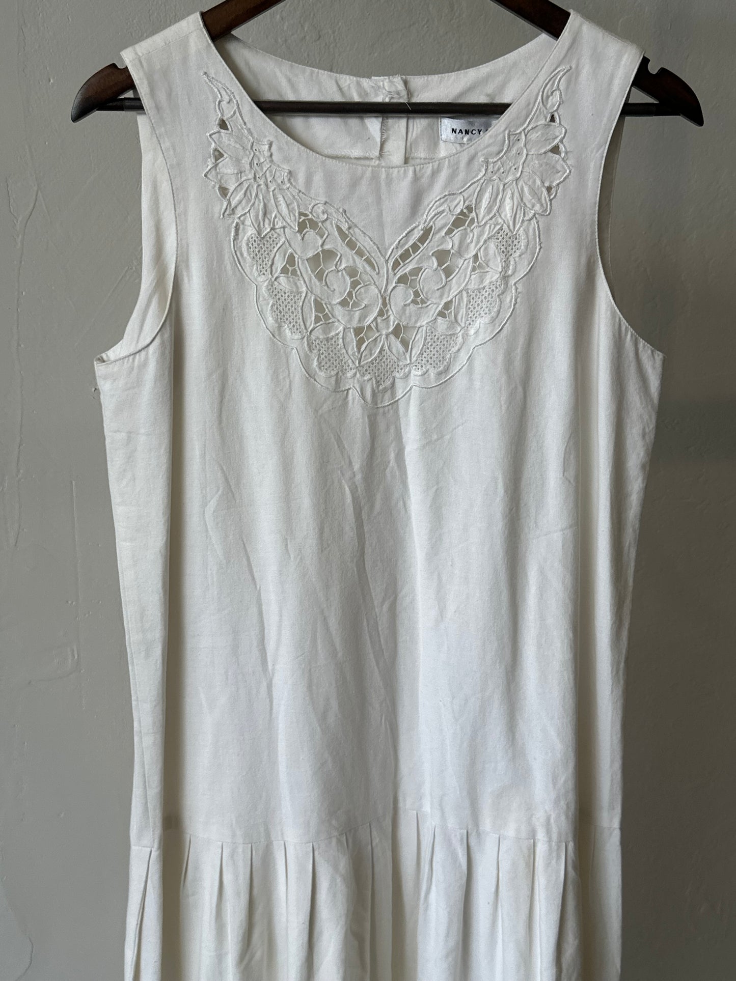 1990s Cotton Nancy Johnson Dress