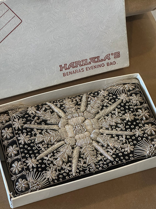 1950s Silver Threaded Purse New In Box