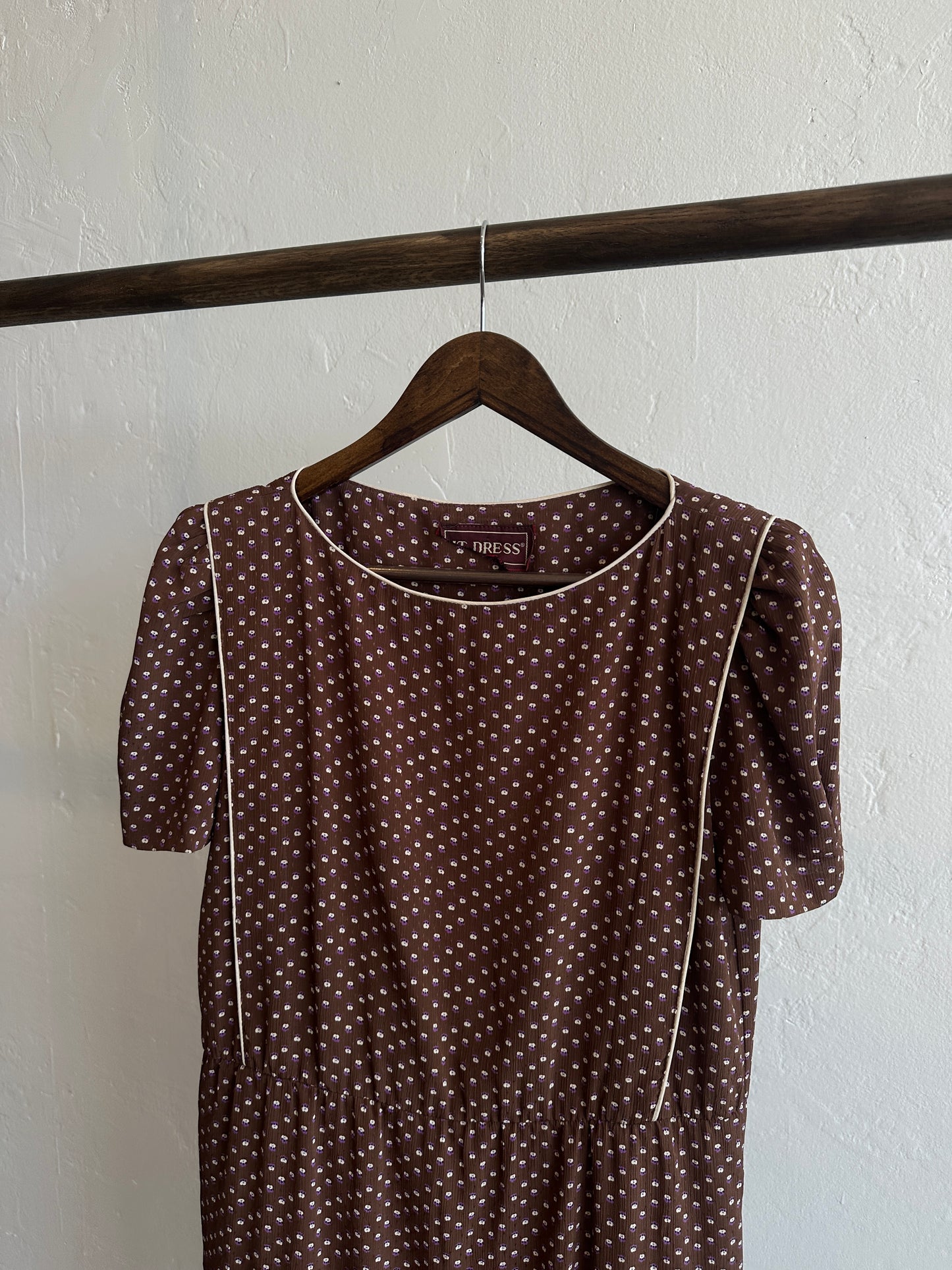 Chocolate Pansy Midi Dress