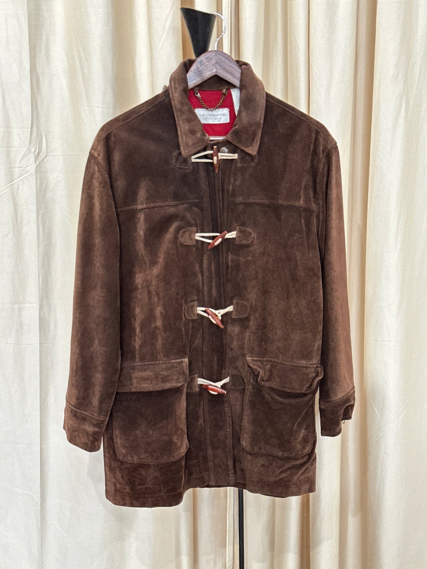 1990s Liz Claiborne Suede Duffle Coat