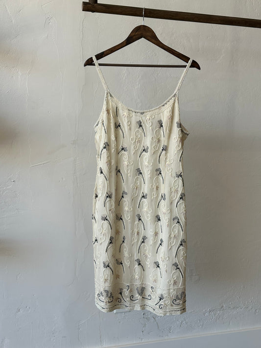 1990s Silk Beaded Dress