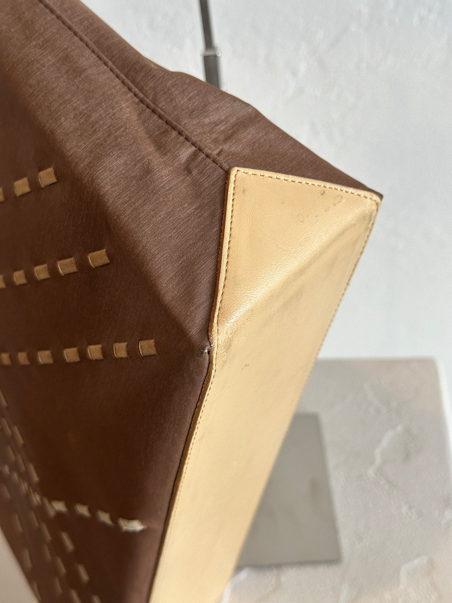 Burberry Leather & Canvas Tote