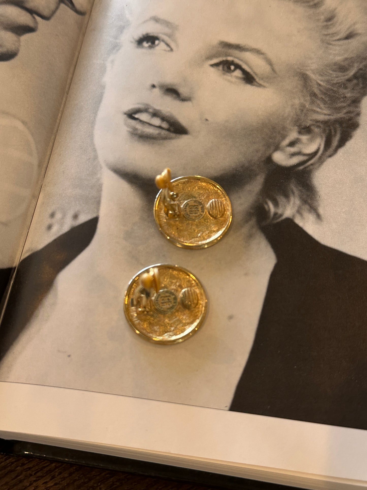 Vintage Givenchy Crest Medallion Clip-On Earrings