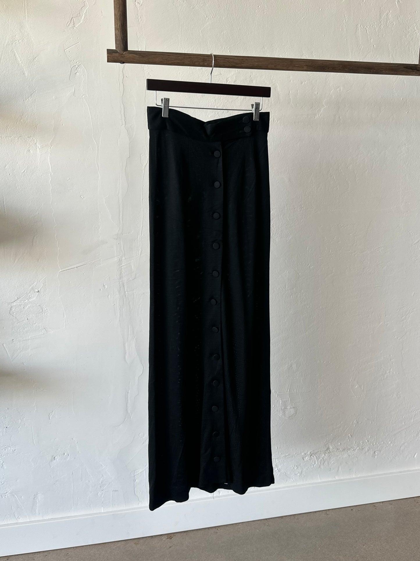 1970s Buttoned Column Maxi Skirt