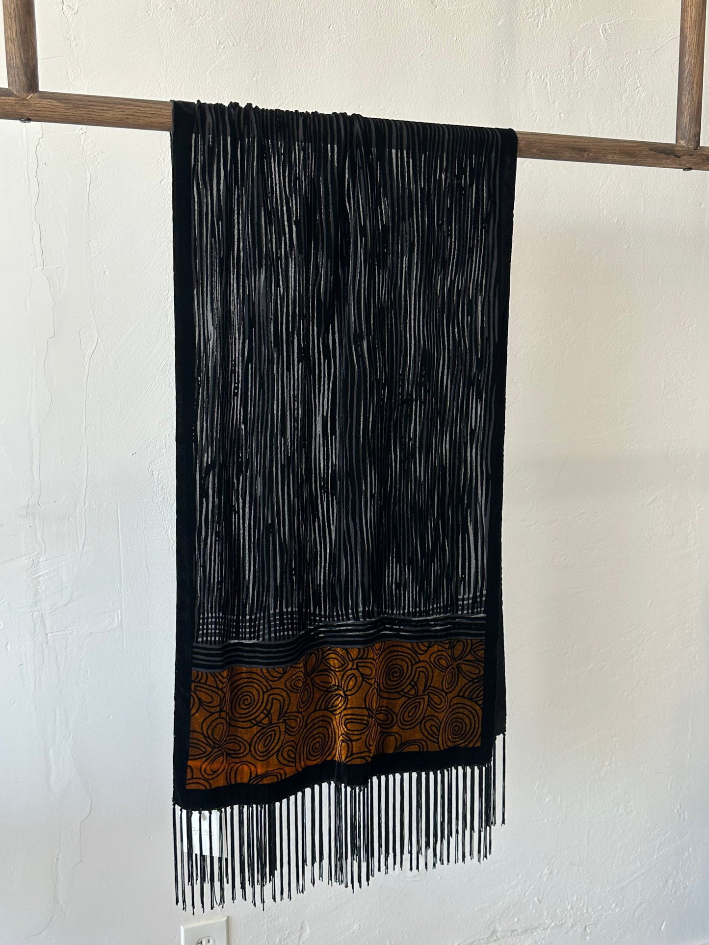 90s silk + velvet scarf