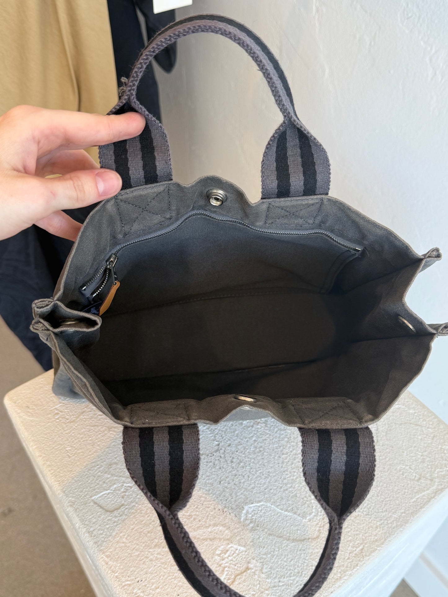 Hermès Fourre Tout PM Tote in Grey Canvas