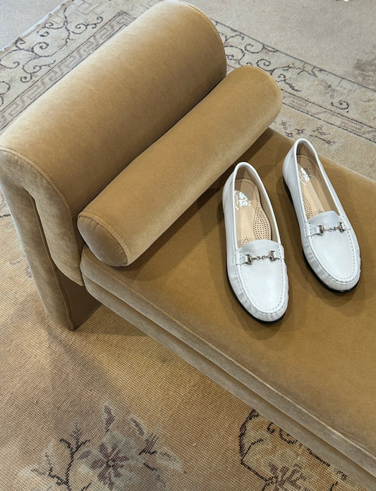White Leather Loafers size 10