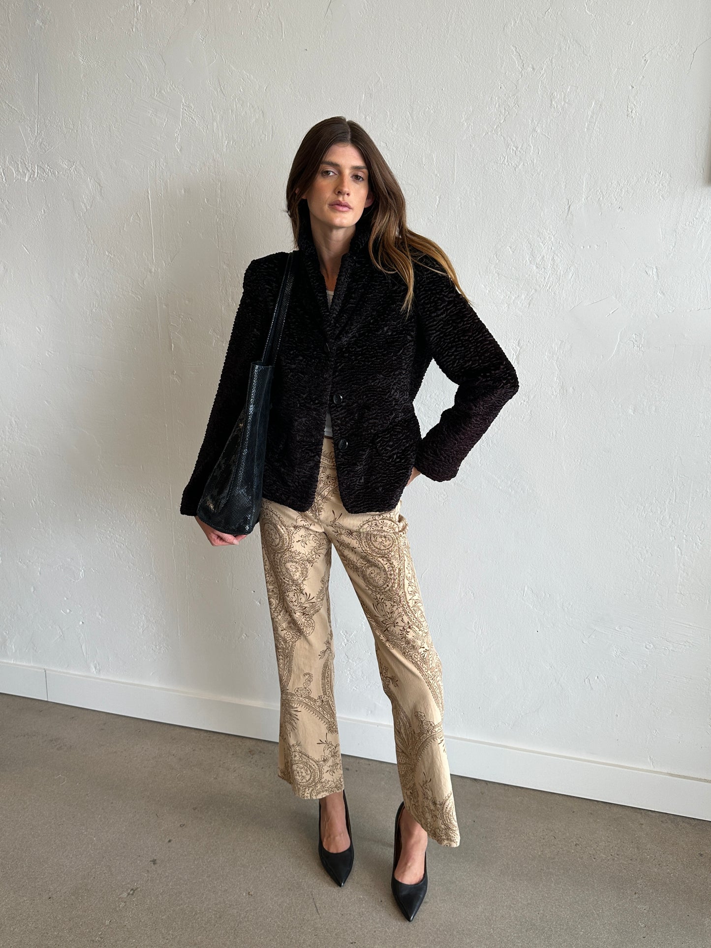 Vintage Jones New York Country Textured Faux Fur Jacket