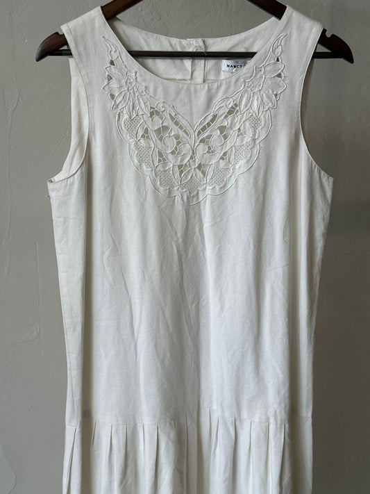 1990s Cotton Nancy Johnson Dress
