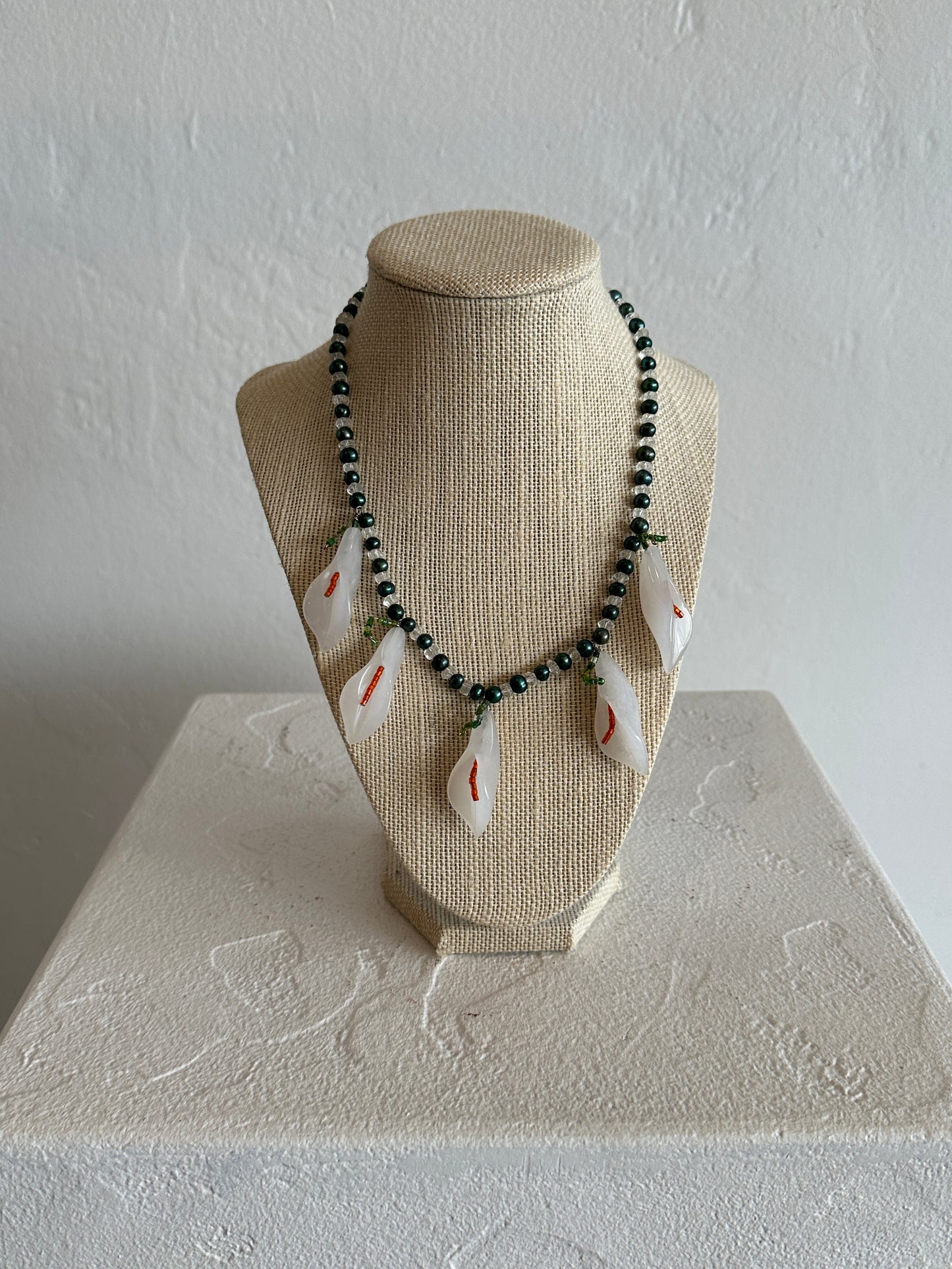 Vintage Beaded Floral Necklace