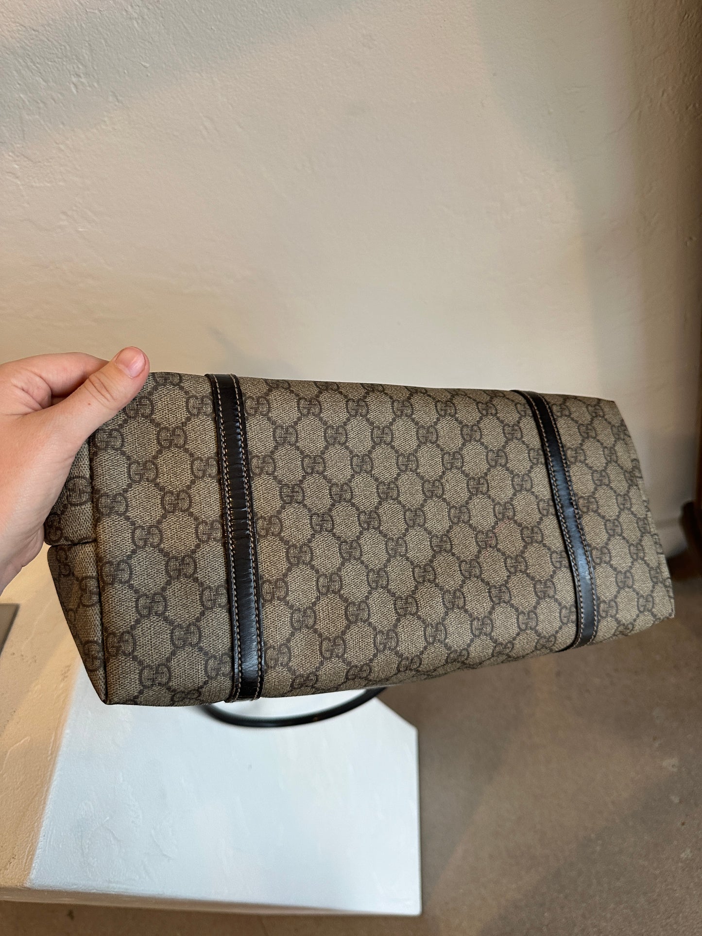 Gucci GG Supreme Canvas Tote Bag Brown Monogram
