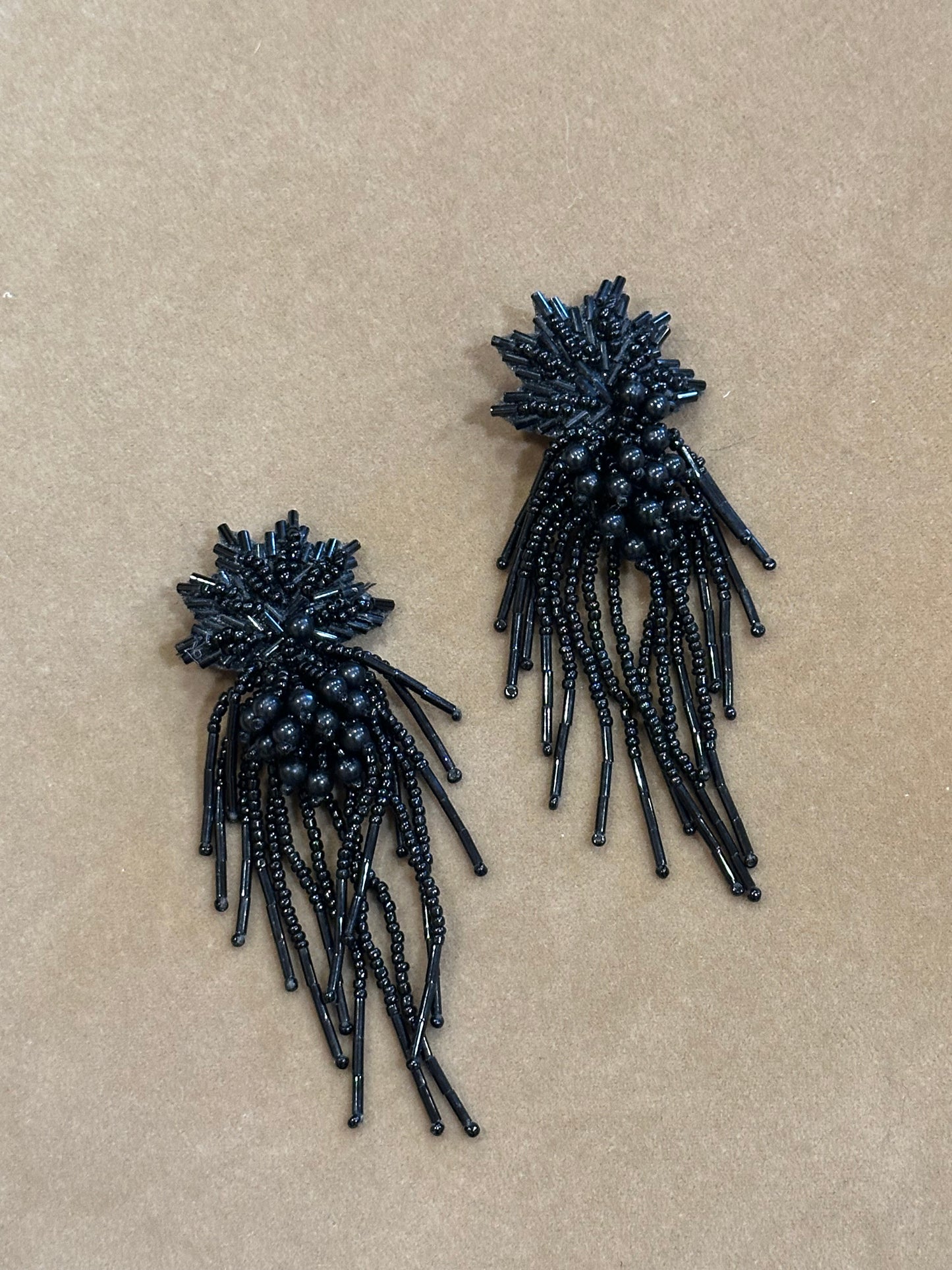 1980s beaded clip on earrings