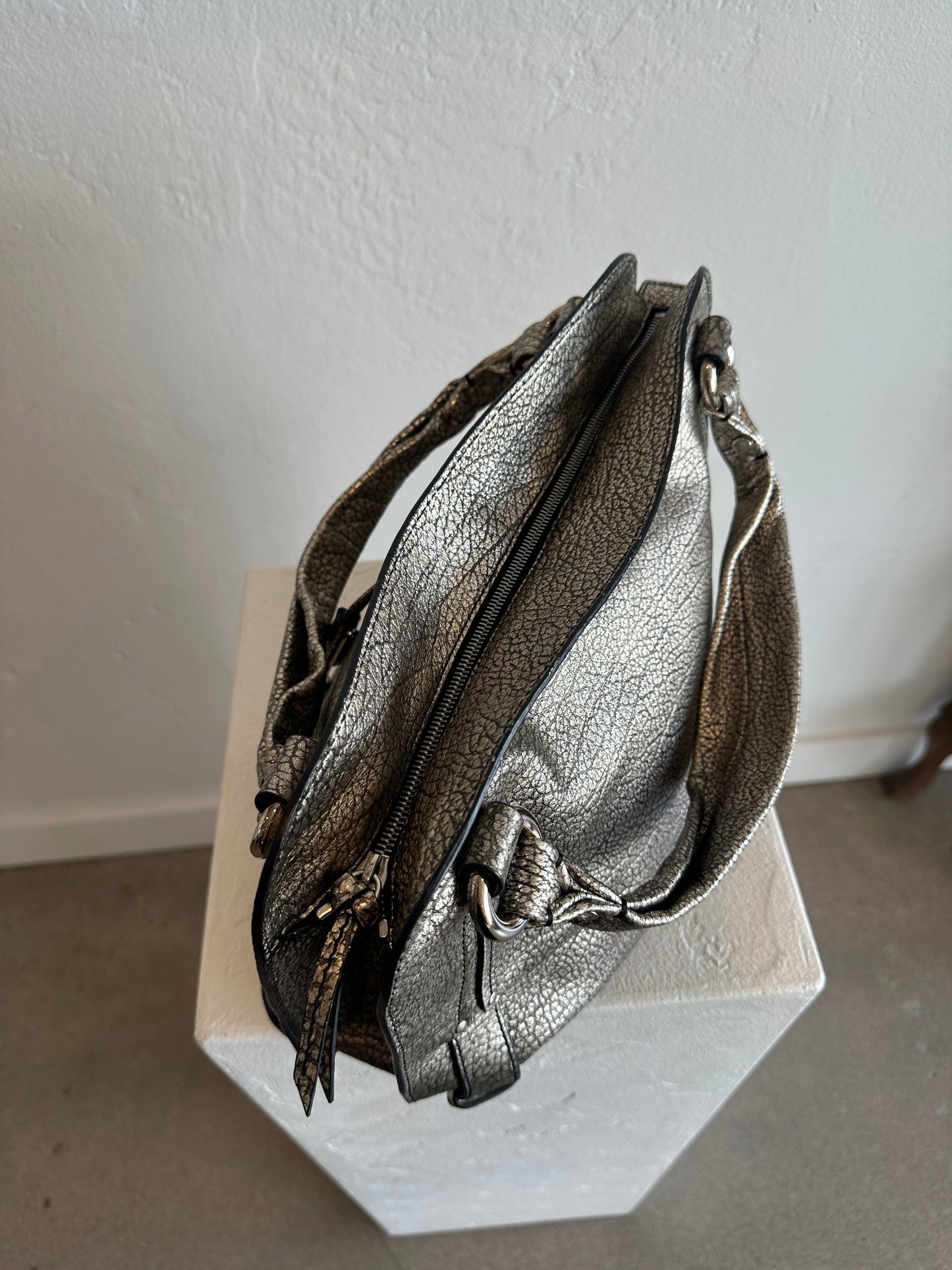 CELINE Metallic Leather Bittersweet Handbag