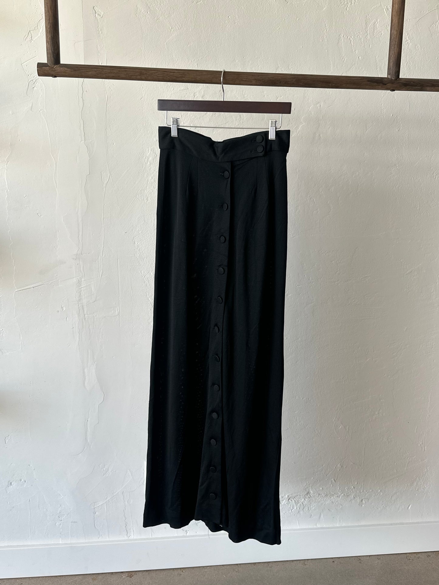 1970s Buttoned Column Maxi Skirt