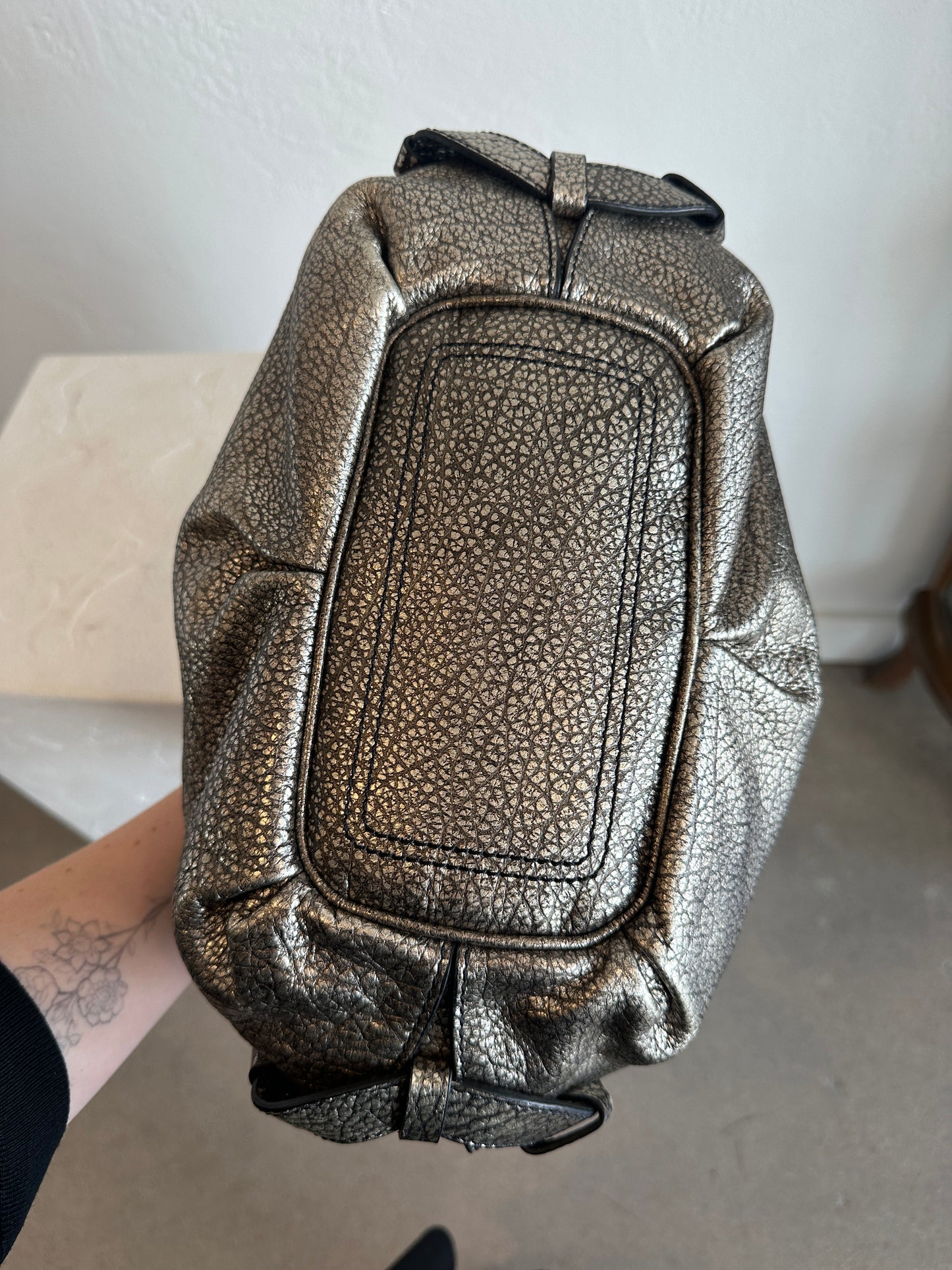 CELINE Metallic Leather Bittersweet Handbag