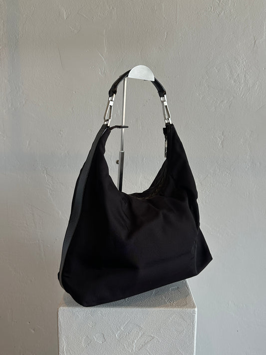 Gucci Black Nylon Hobo Shoulder Bag