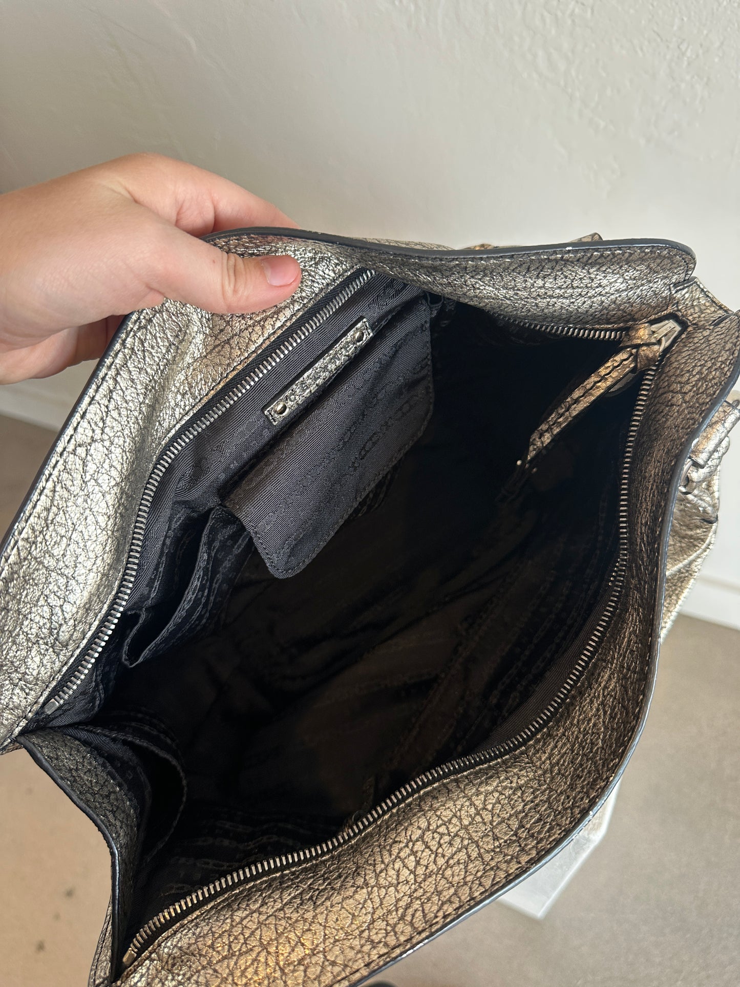 CELINE Metallic Leather Bittersweet Handbag