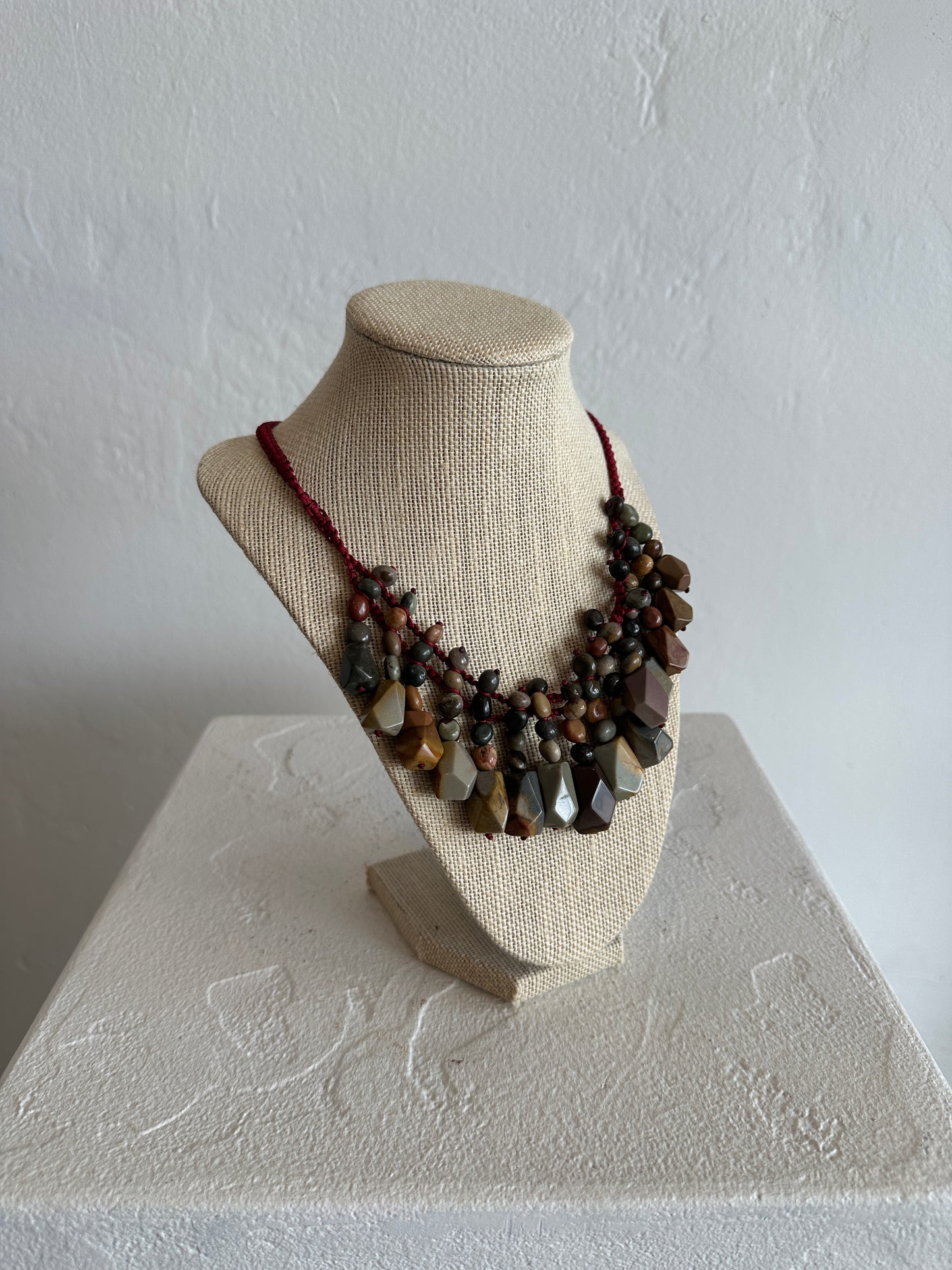 Multi-Stone Adjustable Statement Necklace