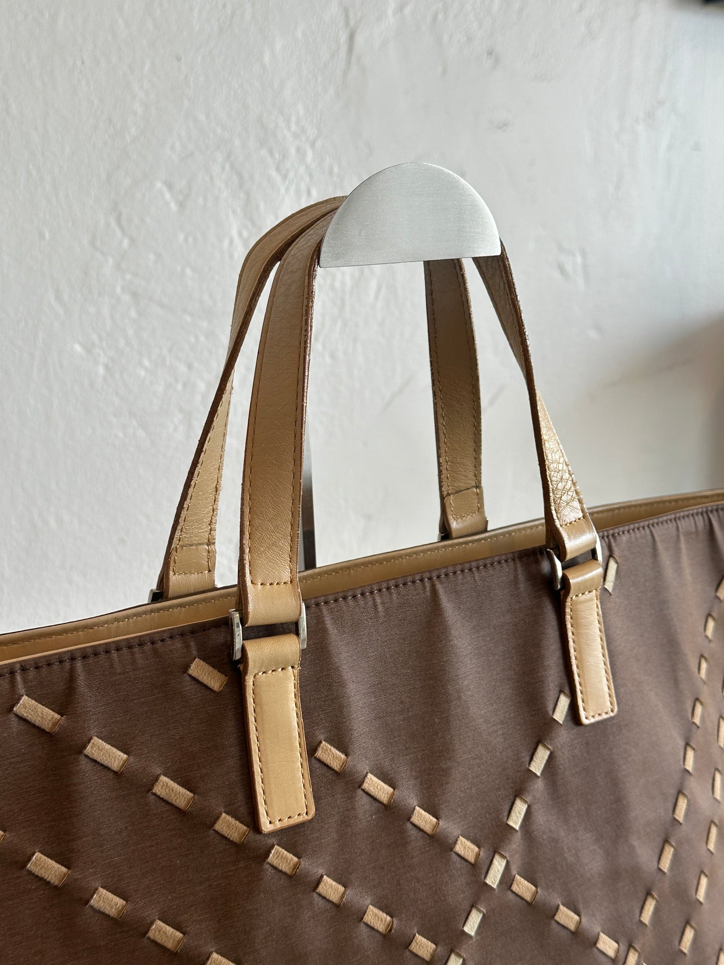 Burberry Leather & Canvas Tote