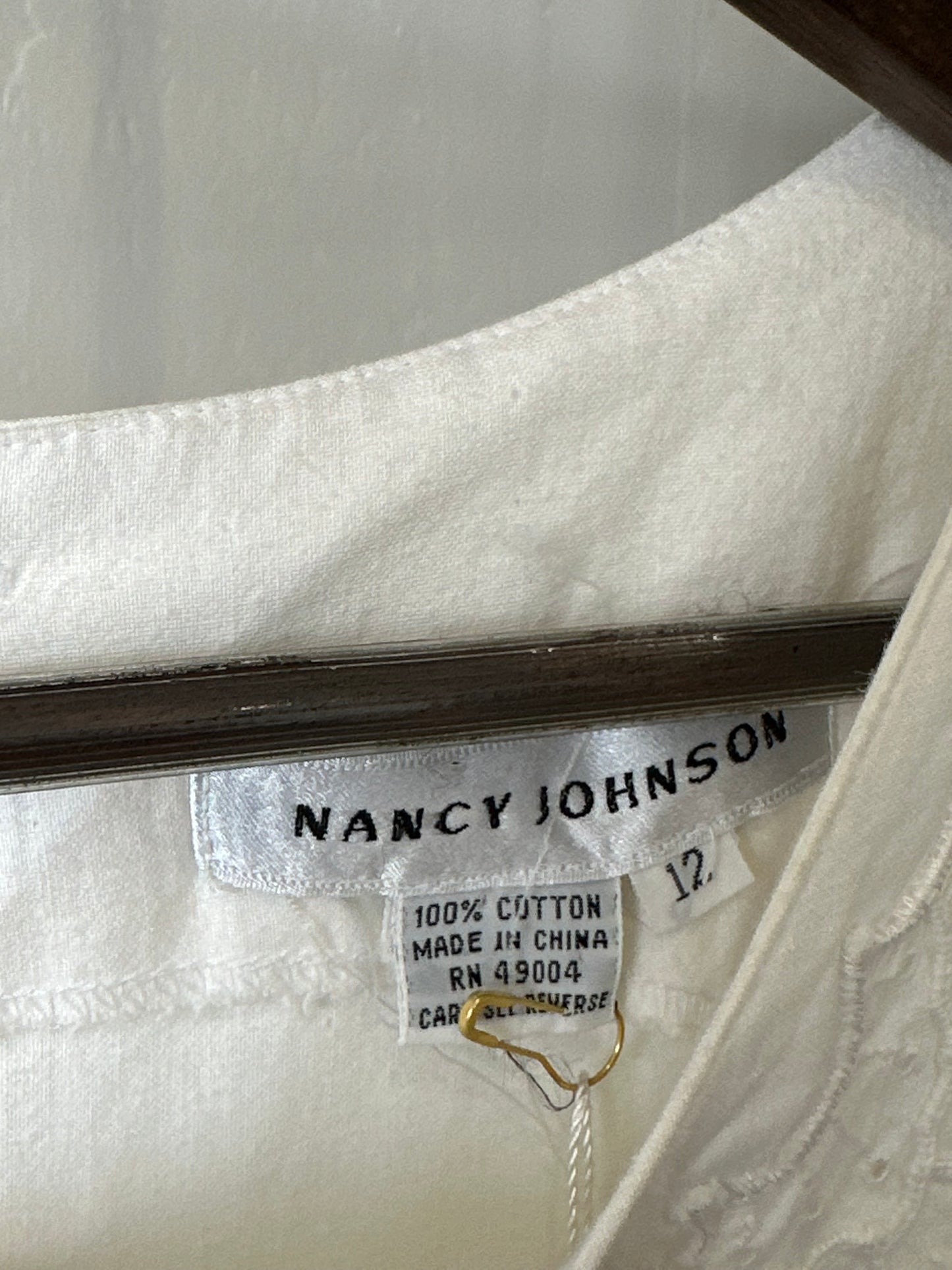 1990s Cotton Nancy Johnson Dress
