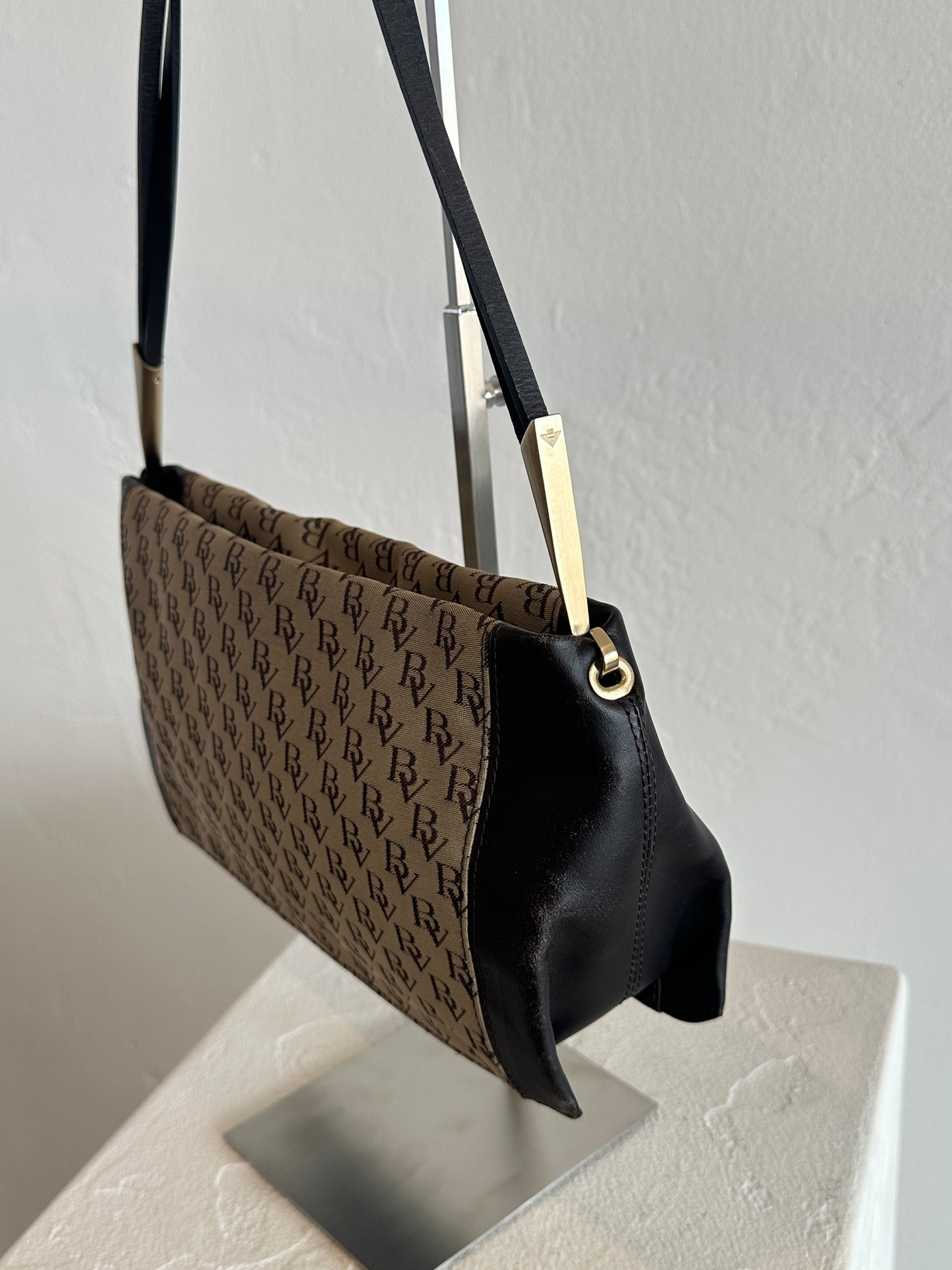 Bottega Veneta BV Logo Canvas One-Shoulder Handbag