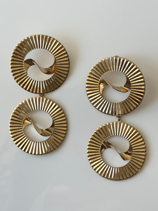 1980s gold earrings