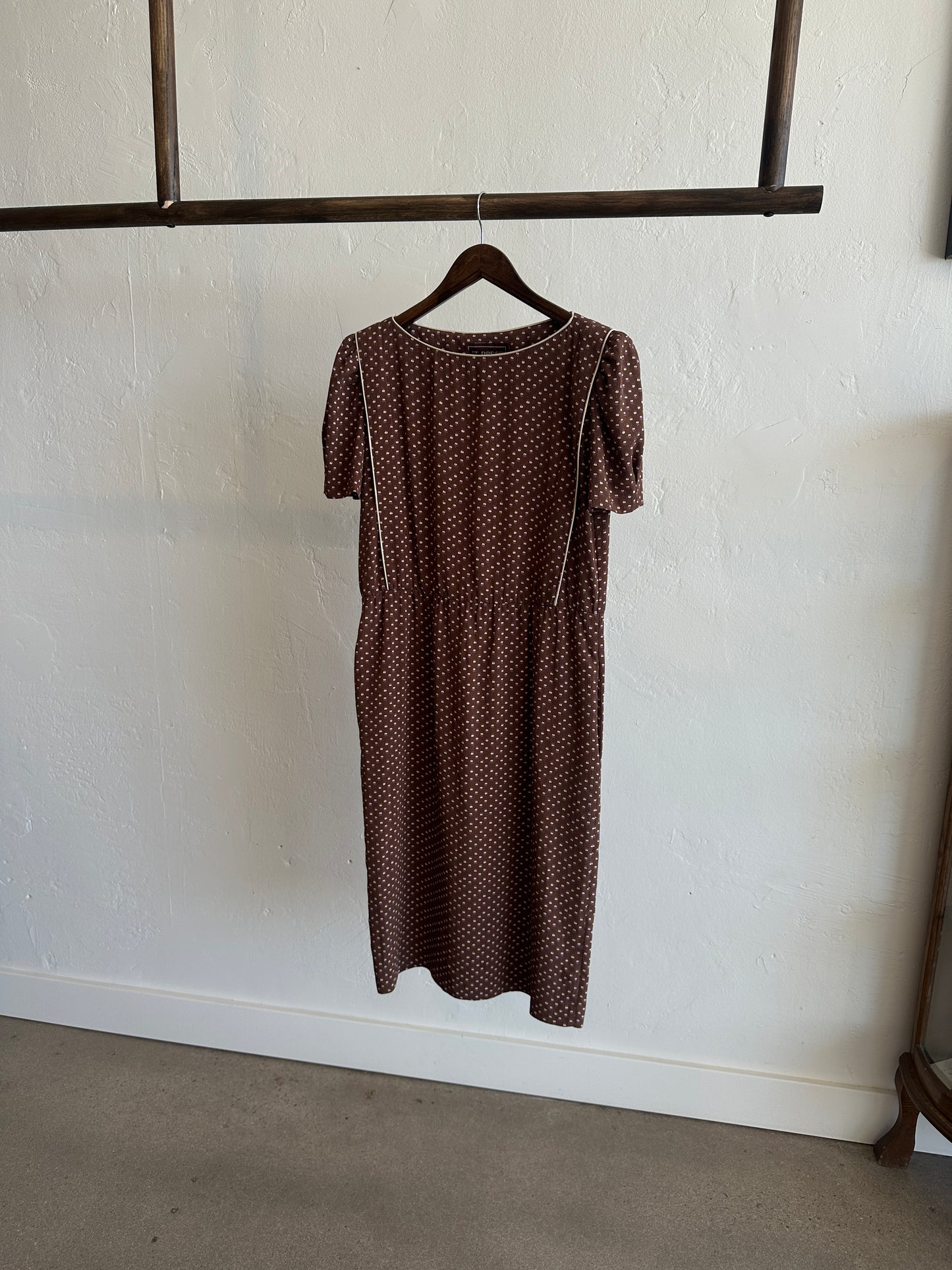 Chocolate Pansy Midi Dress