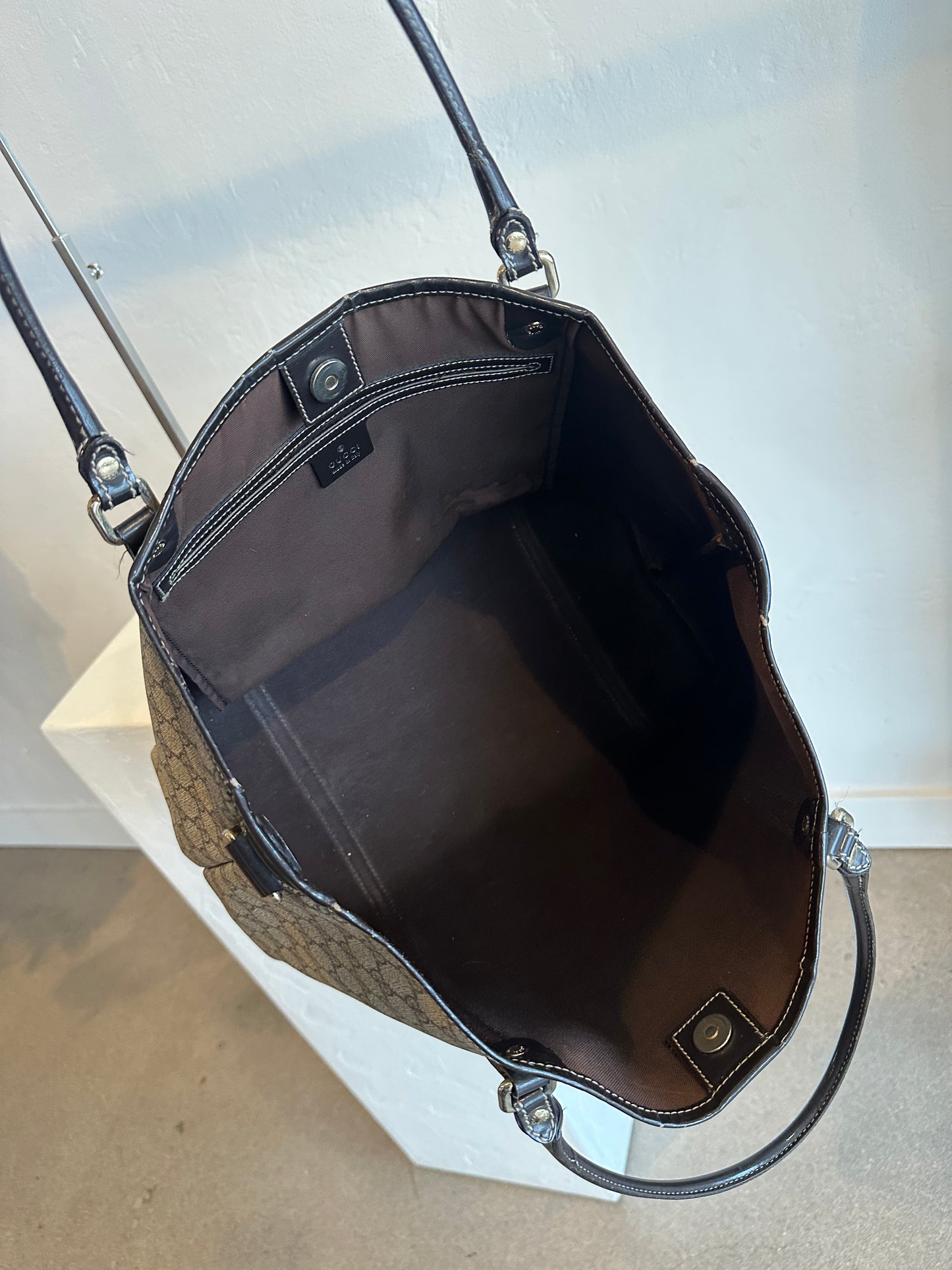 Gucci GG Supreme Canvas Tote Bag Brown Monogram