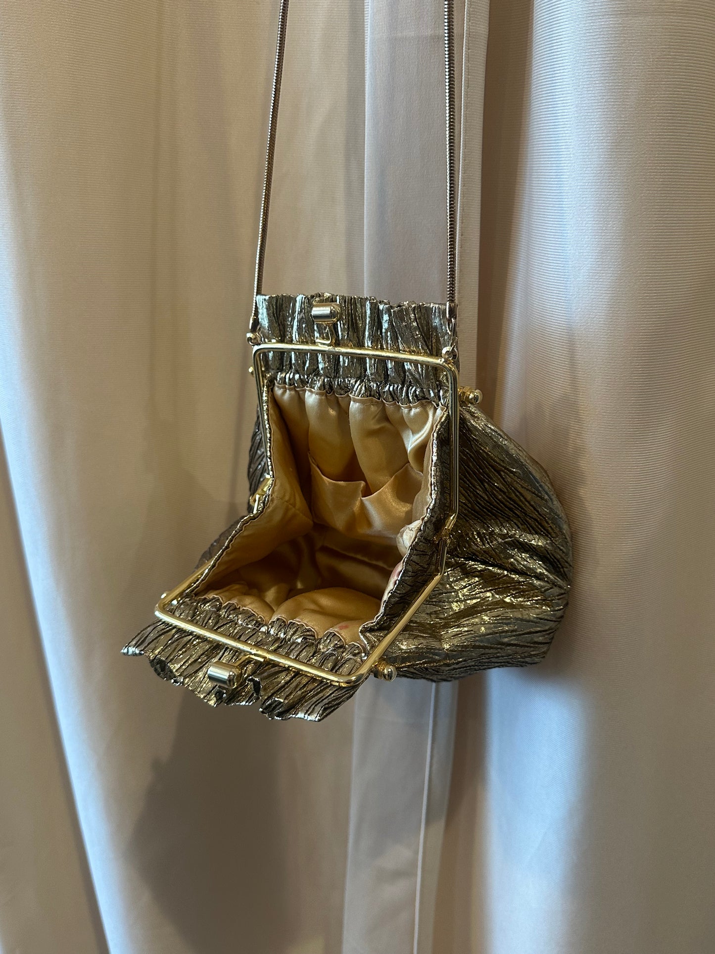 1980s gold lame purse