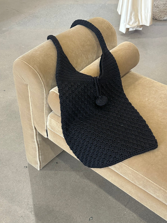 y2k black crochet bag