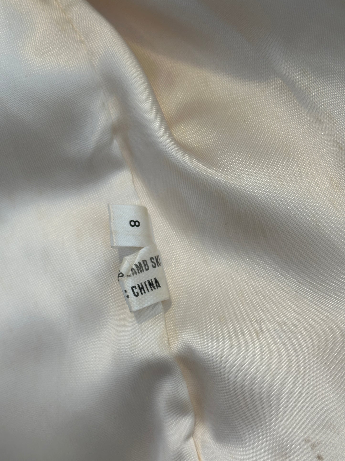 Vintage Mongolian Lamb Fur Coat in Cream