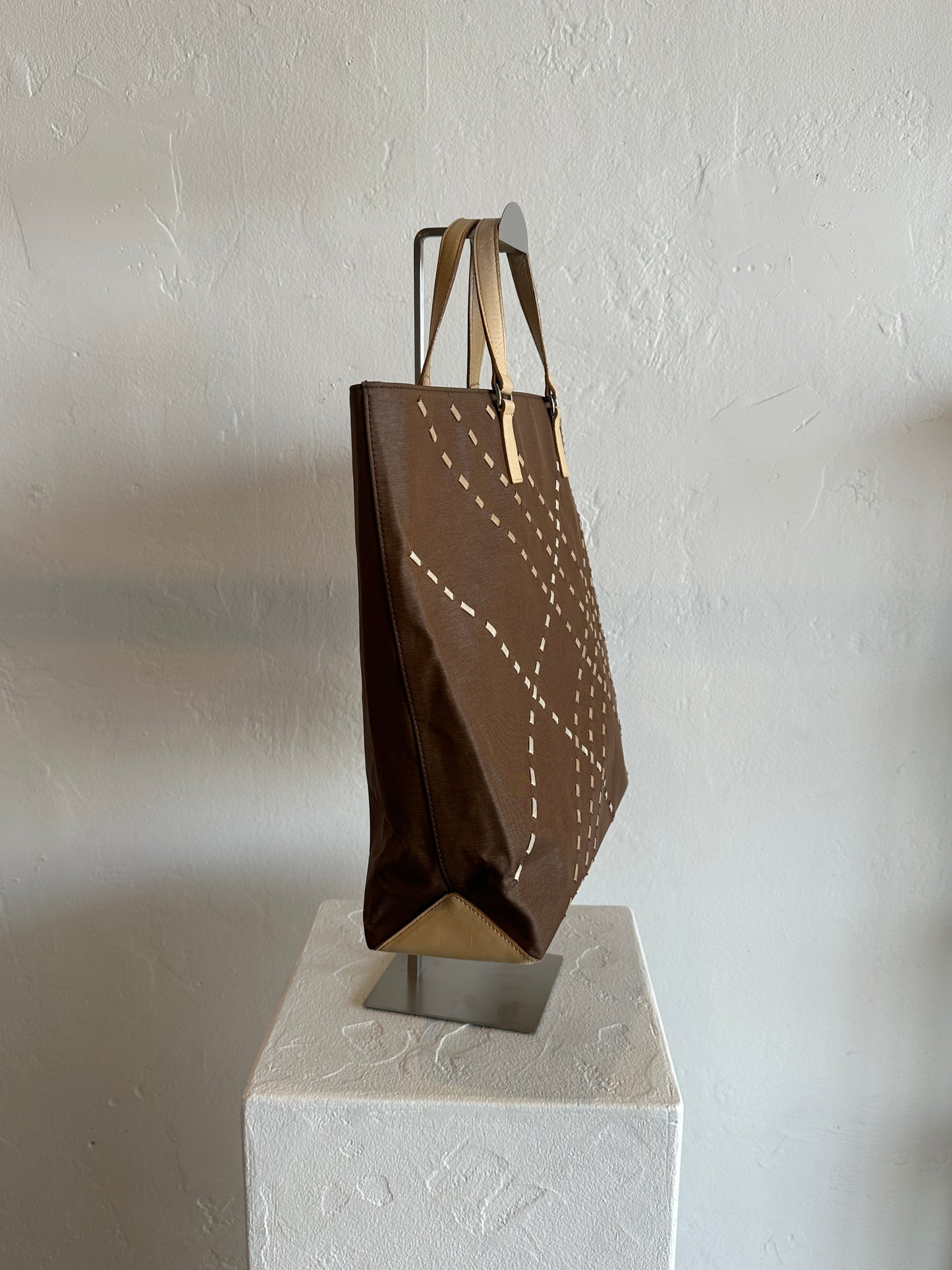 Burberry Leather & Canvas Tote