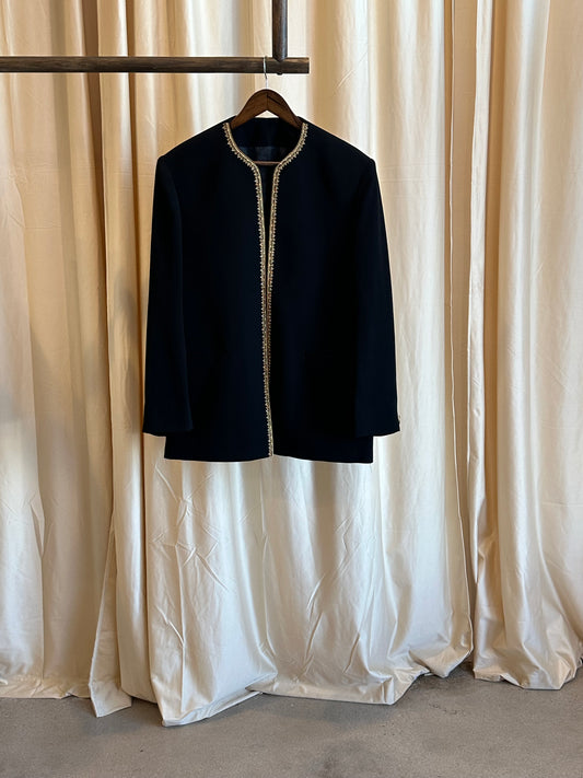 1990s Embroidered Trim Blazer
