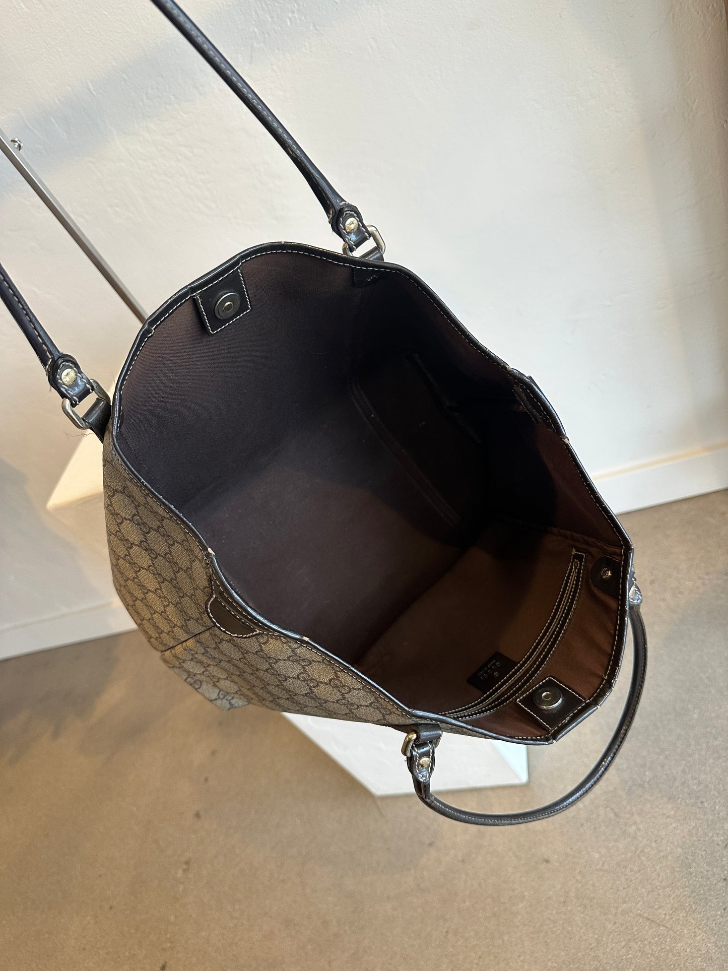 Gucci GG Supreme Canvas Tote Bag Brown Monogram