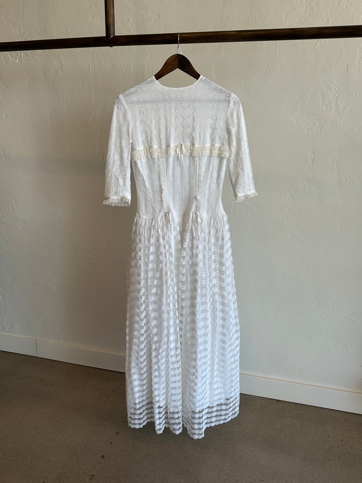Vintage Mode de Paris Lace Maxi Dress