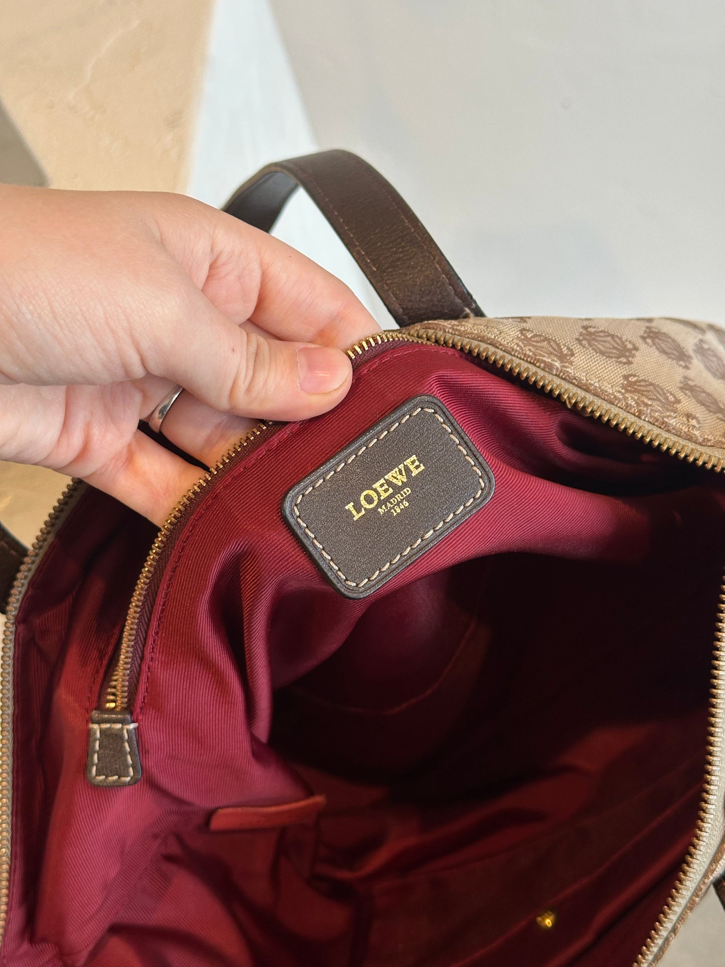 Loewe Anagram Canvas Zip Tote Bag
