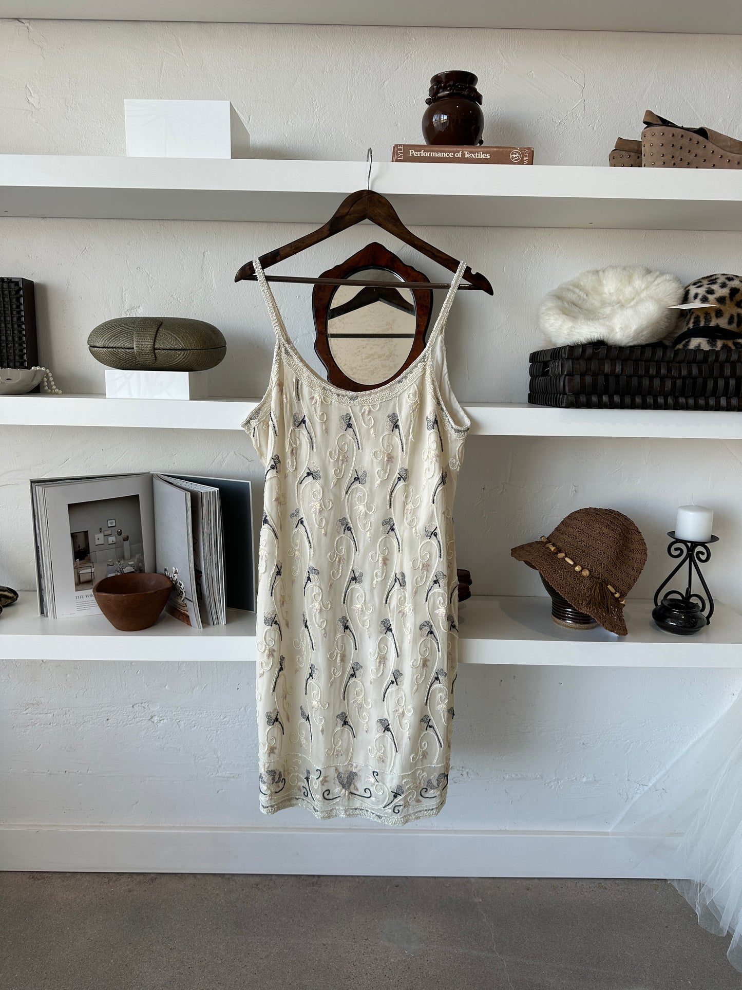 1990s Silk Beaded Dress