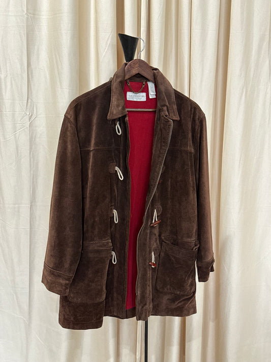 1990s Liz Claiborne Suede Duffle Coat