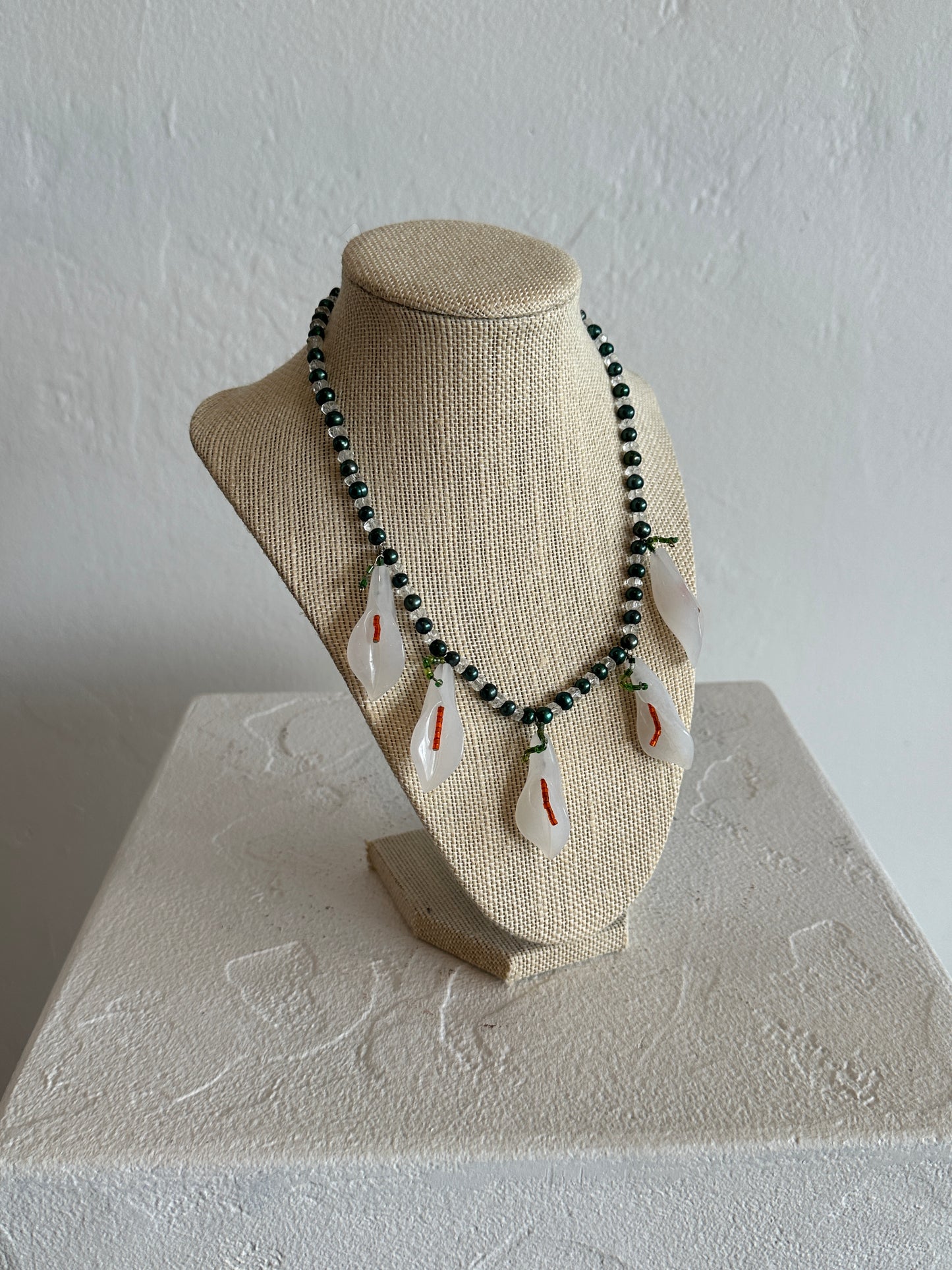 Vintage Beaded Floral Necklace