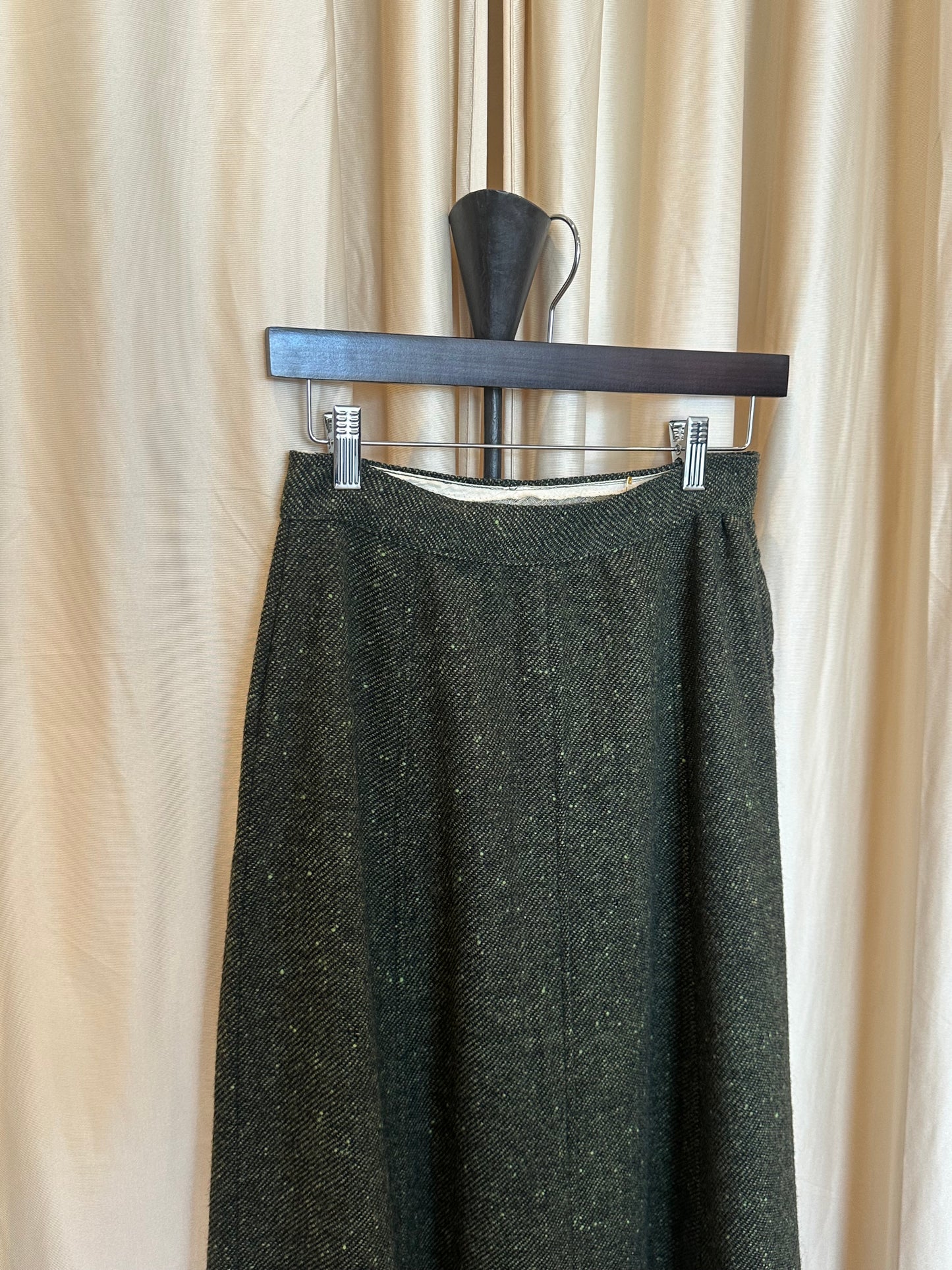 70s Wool Midi Skirt