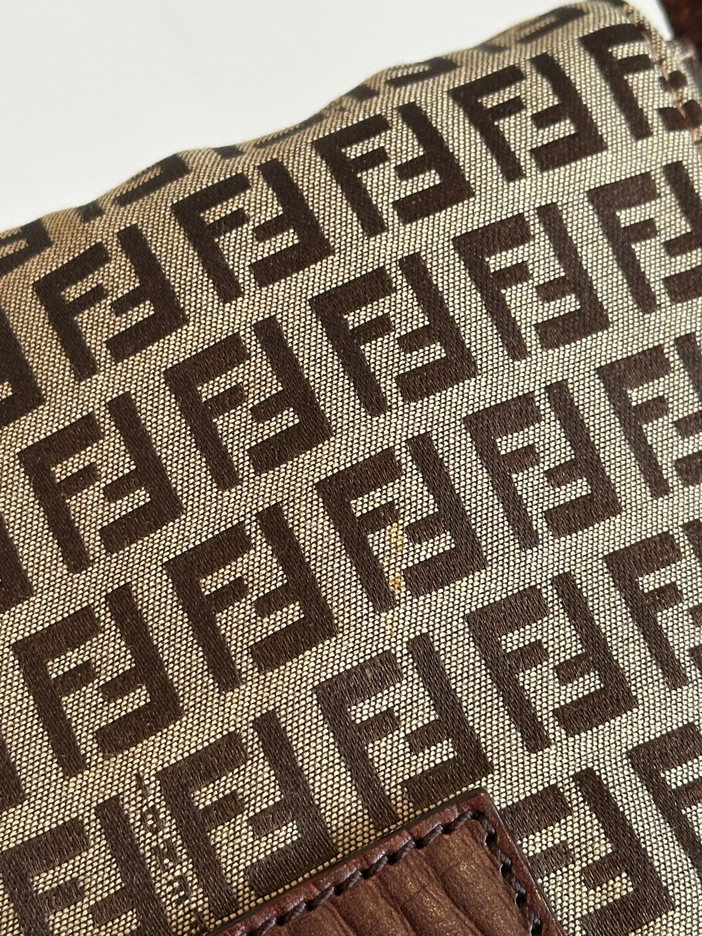 Fendi Zucchino Canvas Flap Crossbody Bag