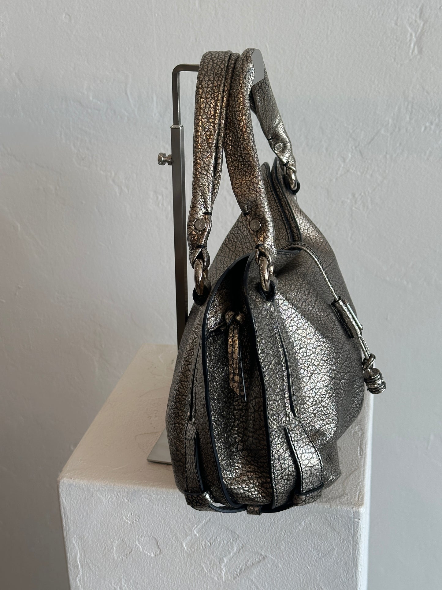 CELINE Metallic Leather Bittersweet Handbag