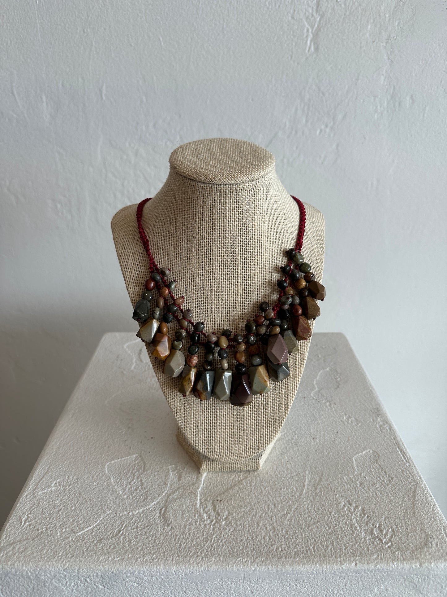 Multi-Stone Adjustable Statement Necklace