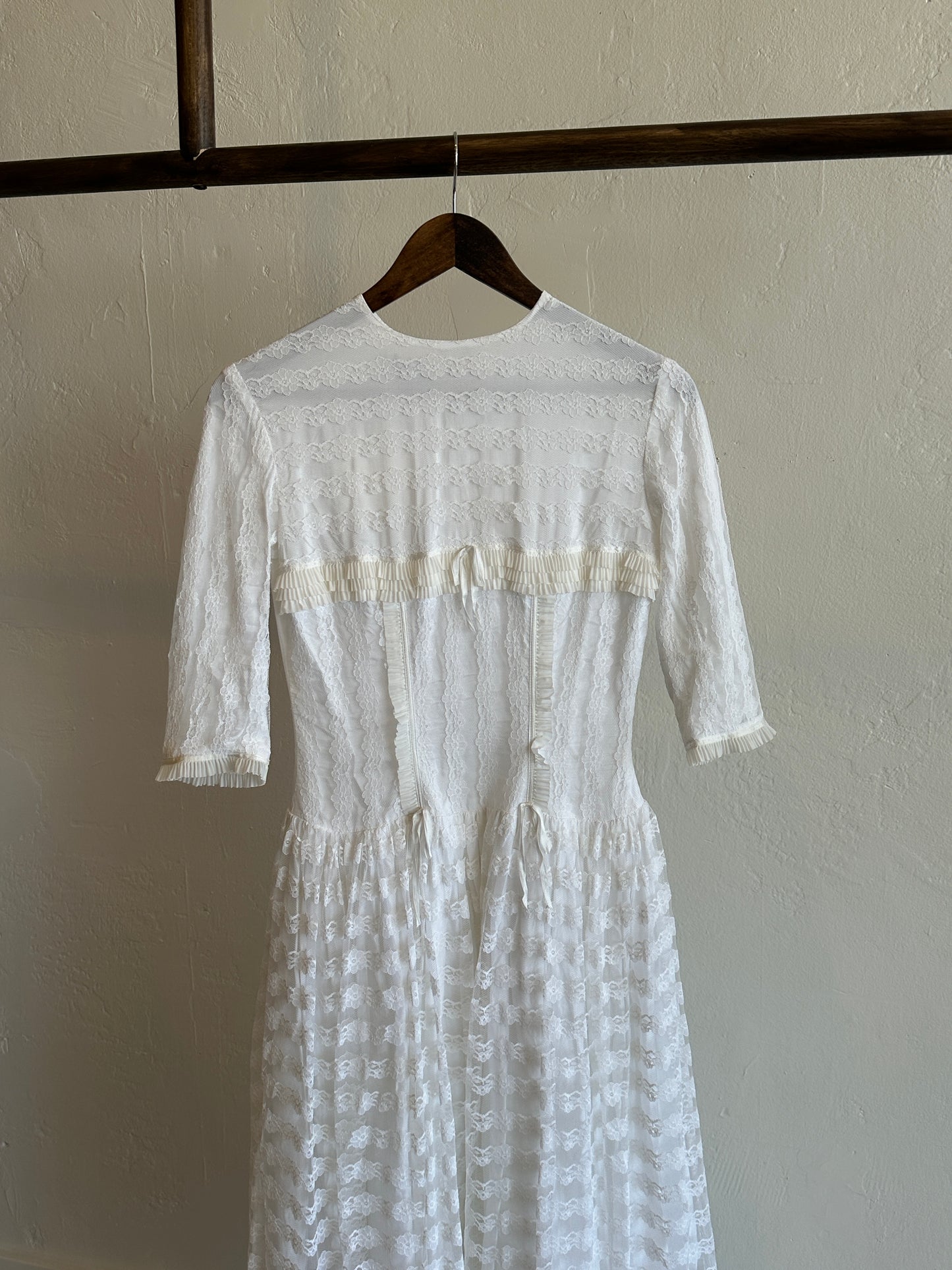 Vintage Mode de Paris Lace Maxi Dress