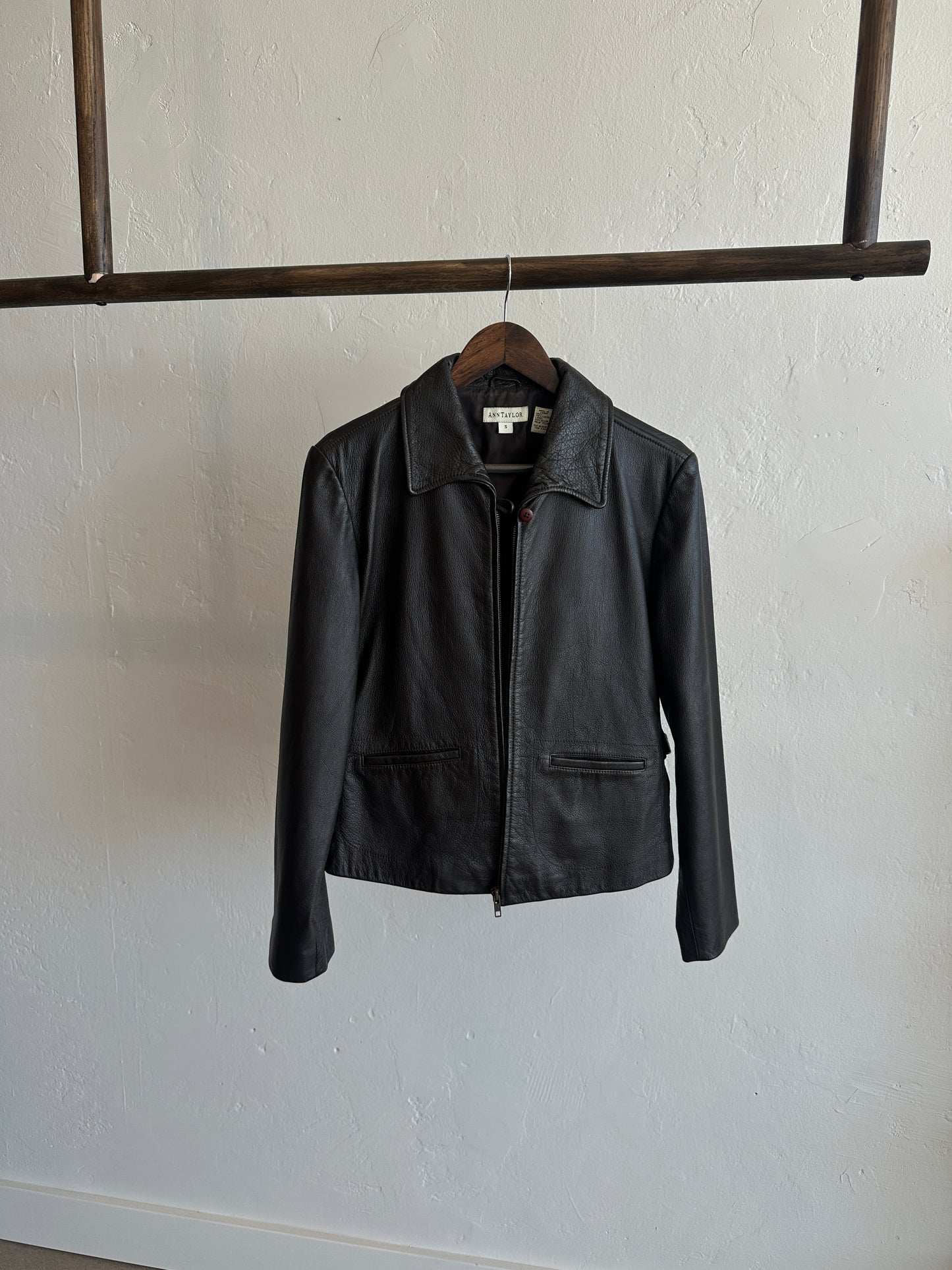 90’s Ann Taylor Chocolate Brown Leather Jacket