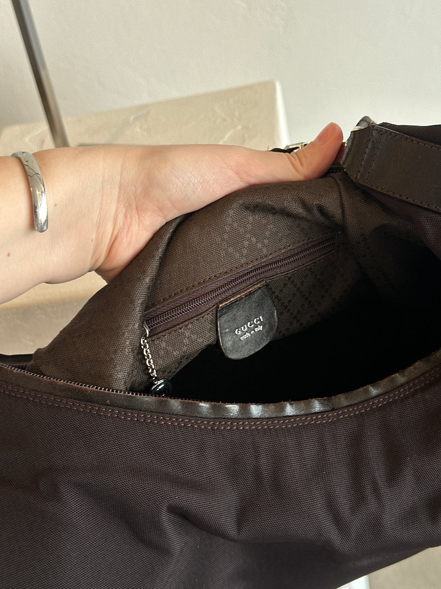 Gucci Black Nylon Hobo Shoulder Bag