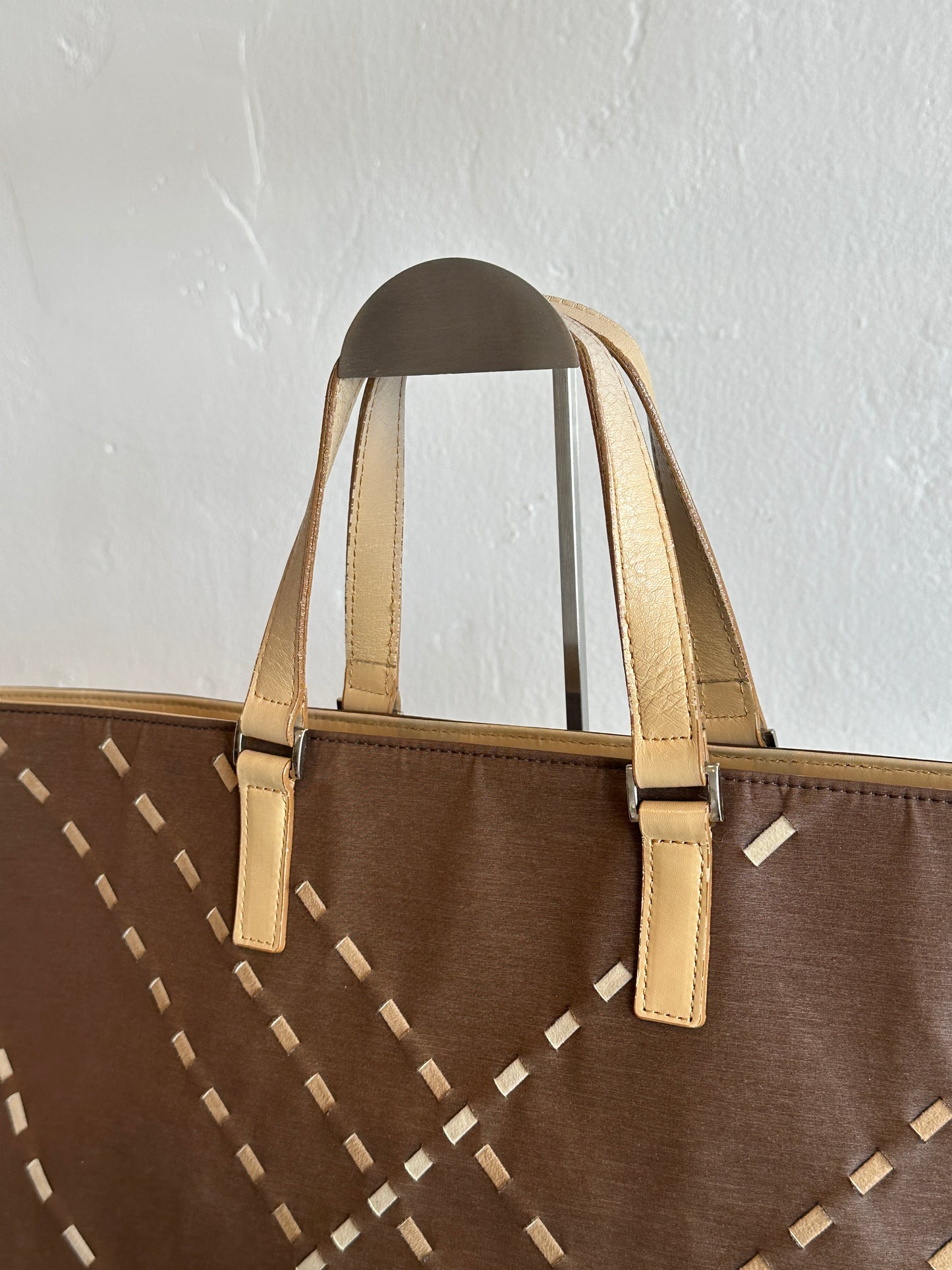 Burberry Leather & Canvas Tote