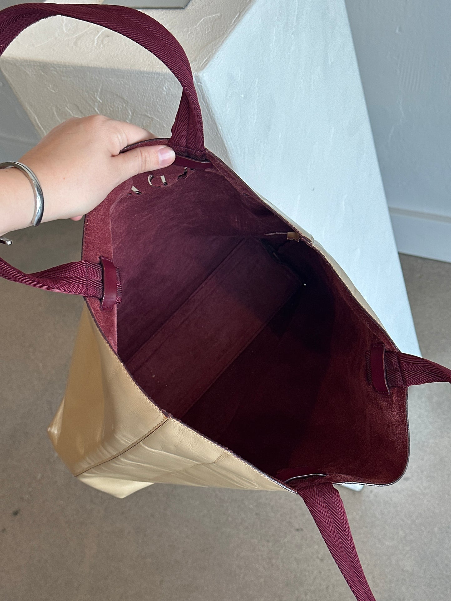Prada Leather & Suede Logo Tote Bag